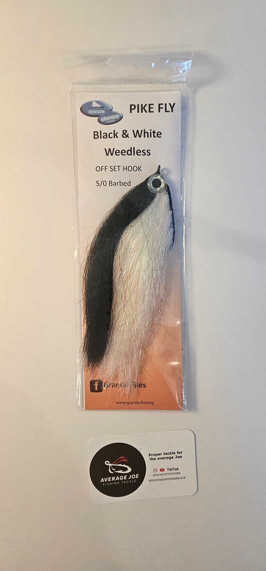 Grando Weedless Baitfish Pike flies Black/White